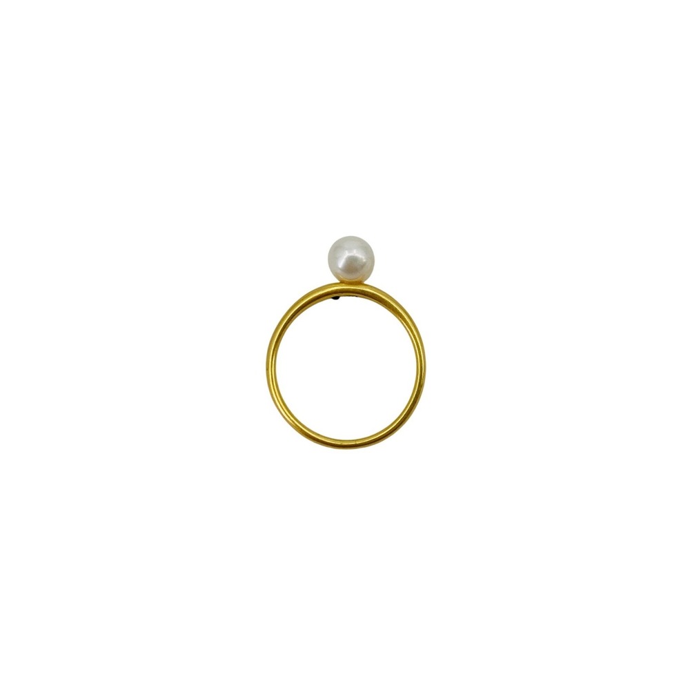 Madewell‎ Pearl Accent Ring Womens Size 7 Gold Faux Pearl Minimalist Stackable